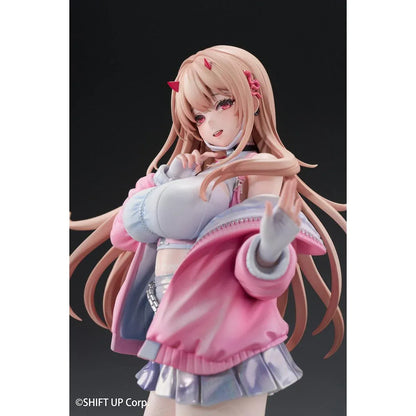 Viper Standard Edition 1/7 scale figure from Goddess of Victory Nikke wearing a pink jacket, short skirt, patterned stockings, and heeled boots.