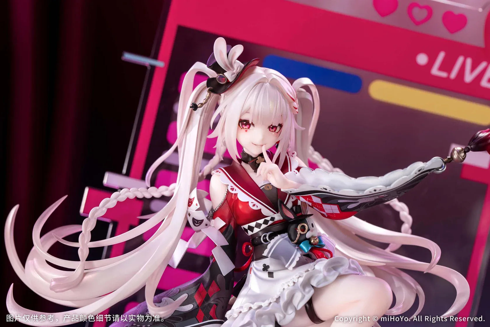 Honkai Star Rail Sparxie Bonus Edition 1/7 Scale Figure with top hat base, rabbit accessories and livestream-inspired backdrop
