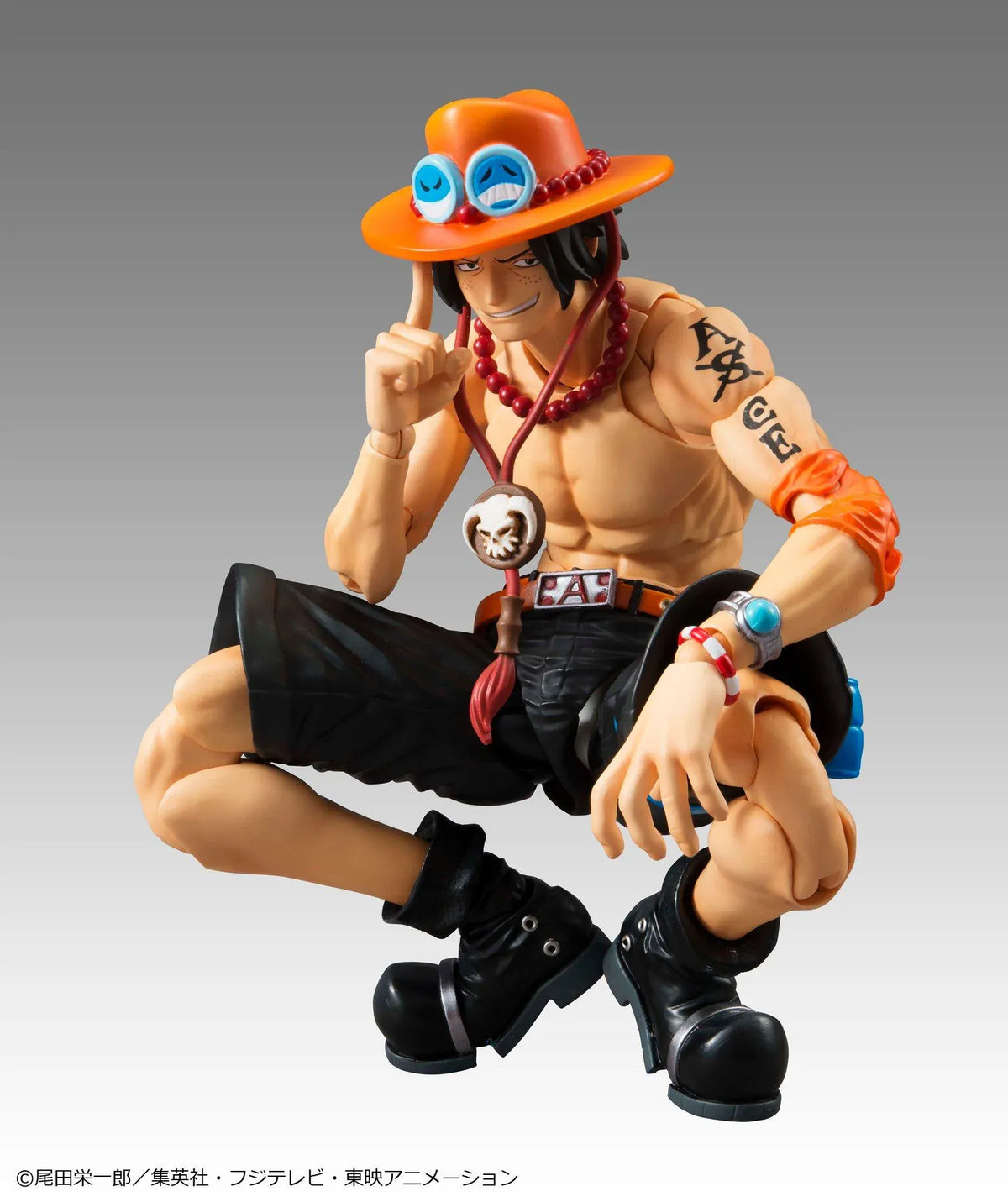 One Piece Variable Action Heroes Portgas D. Ace articulated action figure wearing his orange hat and black shorts