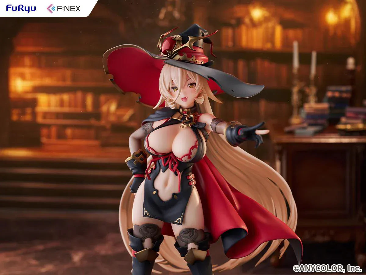 Nijisanji Nui Sociere 1/7 scale figure by FuRyu F:NEX in witch-inspired outfit with dynamic pose