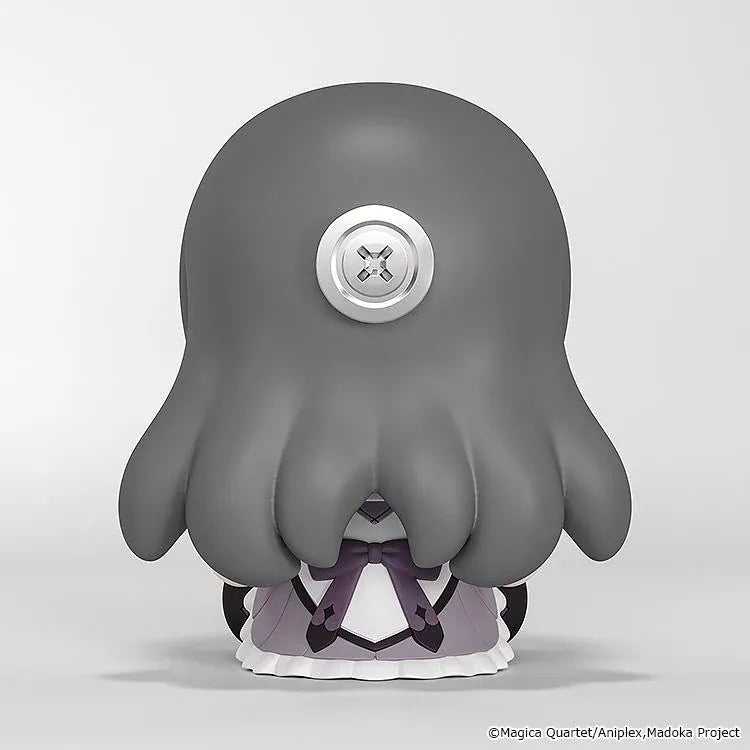 Puella Magi Madoka Magica Huggy Good Smile Homura Akemi Figure with dark hair, magical girl outfit, and cute seated pose
