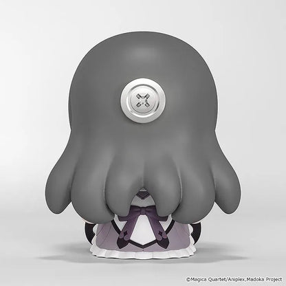 Puella Magi Madoka Magica Huggy Good Smile Homura Akemi Figure with dark hair, magical girl outfit, and cute seated pose