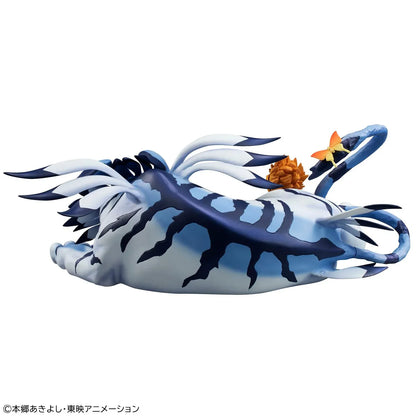 Digimon Adventure G.E.M. Series Garurumon and Ishida Yamato Rerelease figure with Garurumon in a crouched pose and Yamato seated beside him