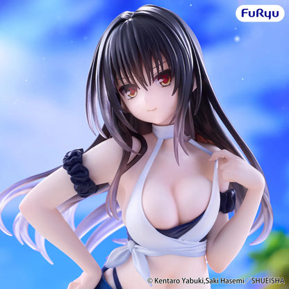 To Love-Ru Darkness Trio-Try-iT Yui Kotegawa Figure Rerelease in beach outfit with white tied top, denim-style shorts, and seaside pose