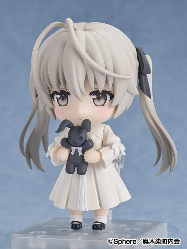 Yosuga no Sora Nendoroid Sora Kasugano figure wearing a white dress and holding a black rabbit plush