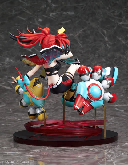 Hololive Hakos Baelz AXGRIT version 1/7 scale figure with dynamic pose red twin tails and mechanical companions