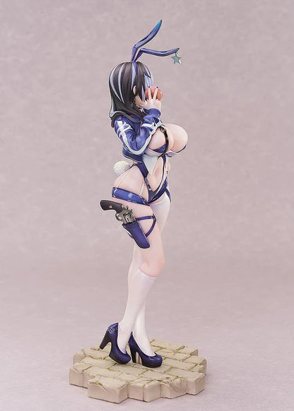 CheLA77 Illustration Bunny Cops_02 1/6 scale figure featuring a bunny police officer in a navy blue outfit holding a pink frosted donut