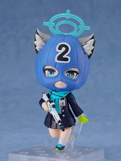 Blue Archive Shiroko Sunaookami Nendoroid rerelease figure with halo accessory, tactical outfit, and weapon parts