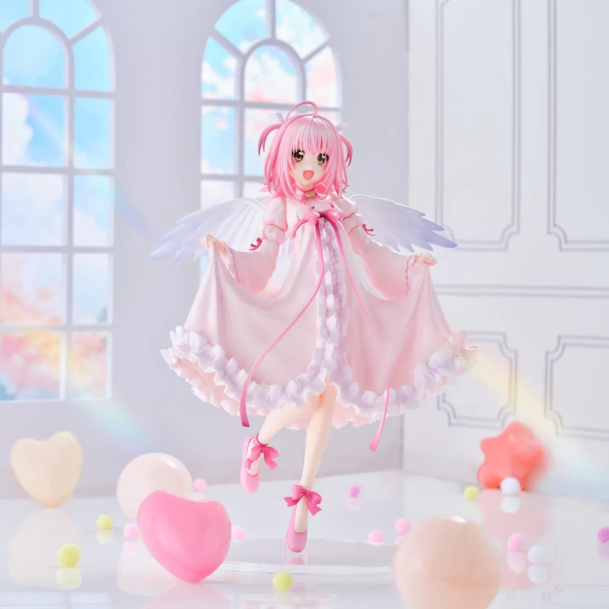 Shugo Chara Amu Hinamori Amulet Angel 1/6 scale figure wearing a flowing pink and white dress with angel wings