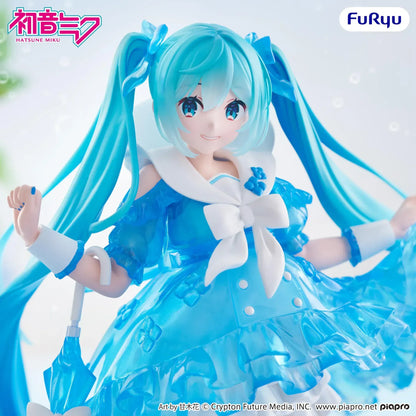 Vocaloid Trio-Try-iT Hatsune Miku Rainy Dance figure holding umbrella with blue dress