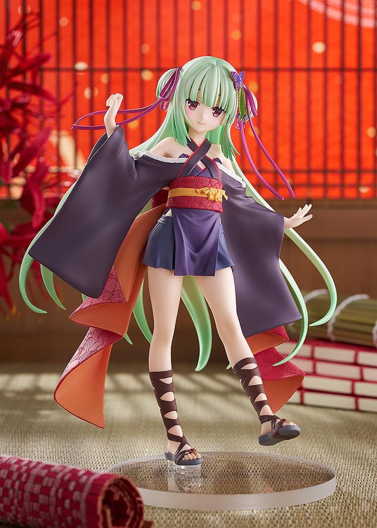 Senkoi Manbana POP UP PARADE Murasame L Size Figure featuring Murasame with long mint-green hair, kimono-style outfit, flowing sleeves, and butterfly hair accessory.