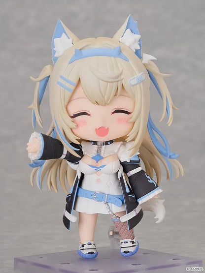 hololive production Nendoroid Fuwawa Abyssgard Figure with blonde hair blue wolf ears and black-and-white outfit