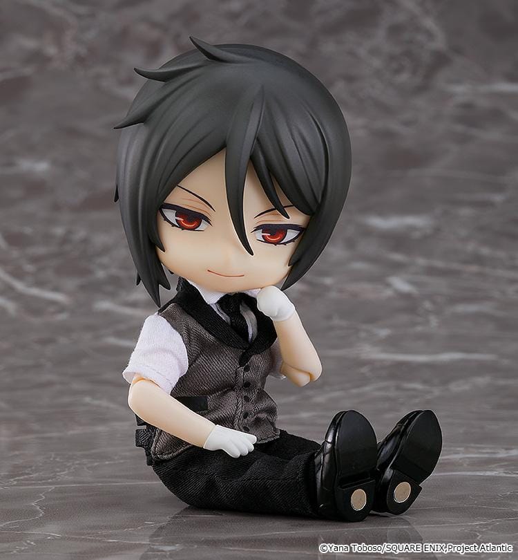 Black Butler Book of the Atlantic Nendoroid Doll Sebastian Michaelis Rerelease with black butler outfit, red eyes, gloves, and formal shoes