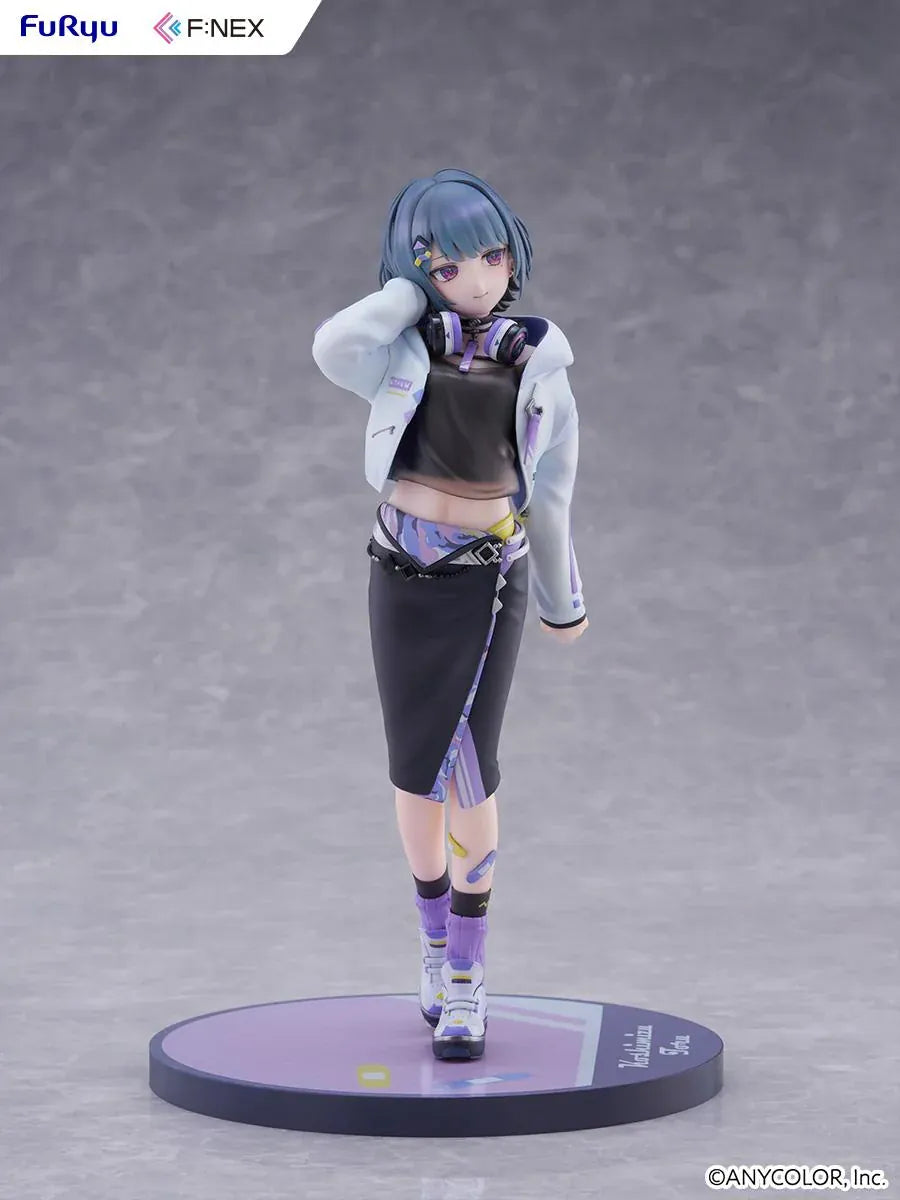 Nijisanji F:NEX Koshimizu Toru 1/7 scale figure wearing headphones and purple accented streetwear