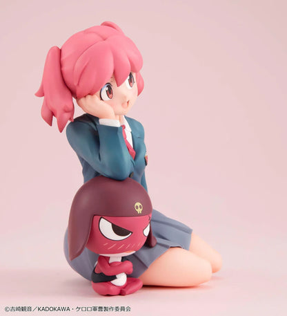 Melty Princess Palm Size Natsumi and Giroro figure, featuring smiling Natsumi in a teal school uniform beside red Giroro wearing a skull-emblem helmet.