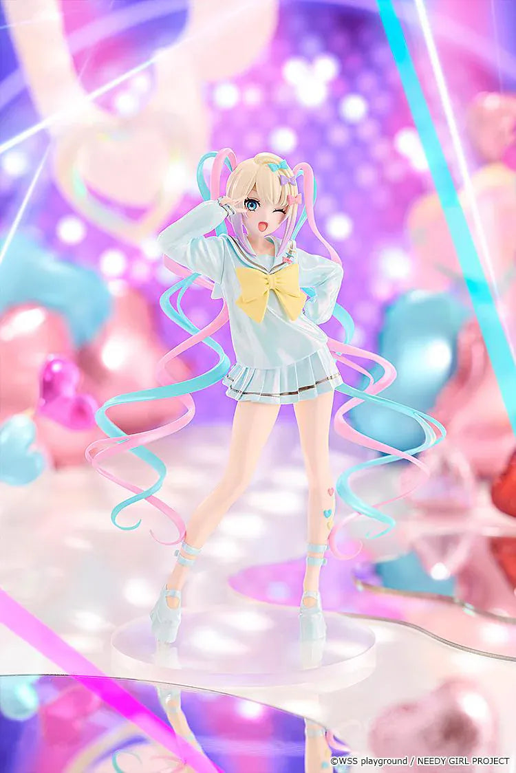 NEEDY GIRL OVERDOSE POP UP PARADE OMGkawaiiAngel Anime Ver. Figure featuring OMGkawaiiAngel with blonde hair, pastel blue outfit, yellow bow, and pink and blue twin-tail accents.