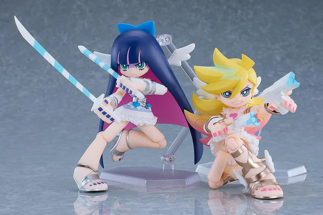 New PANTY & STOCKING with GARTERBELT figma Panty and Stocking Angel ver Figure Set in white angel outfits with halos and wings