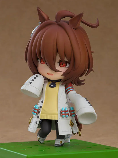 Agnes Tachyon Nendoroid figure from Uma Musume Pretty Derby wearing lab coat with chibi design