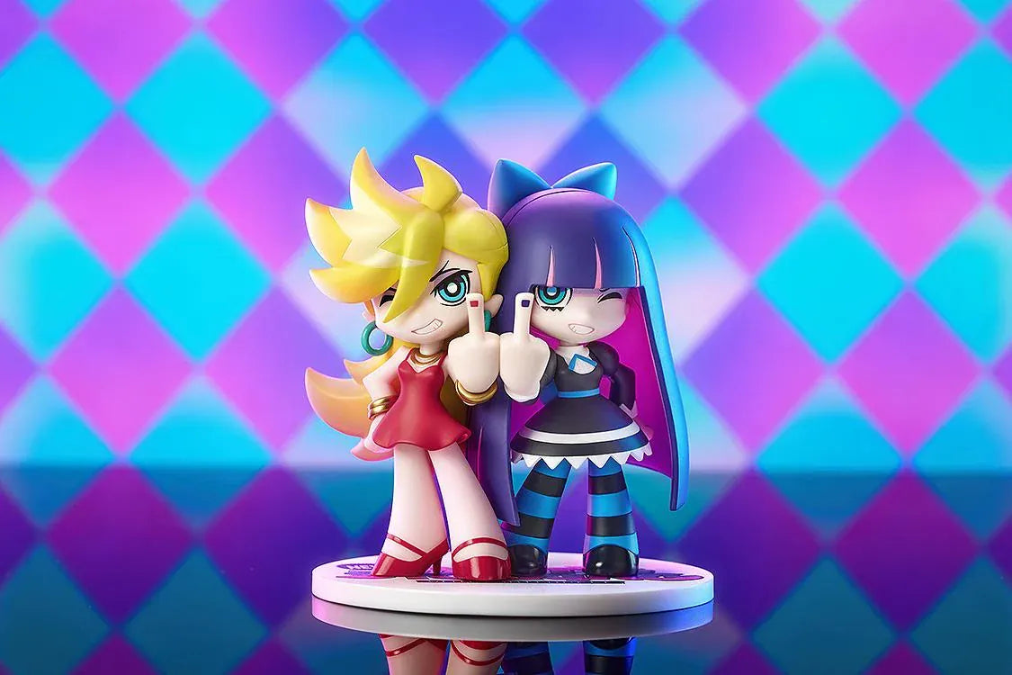 New Panty & Stocking with Garterbelt Mini Memory figure featuring chibi Panty and Stocking posing together on a colorful base.