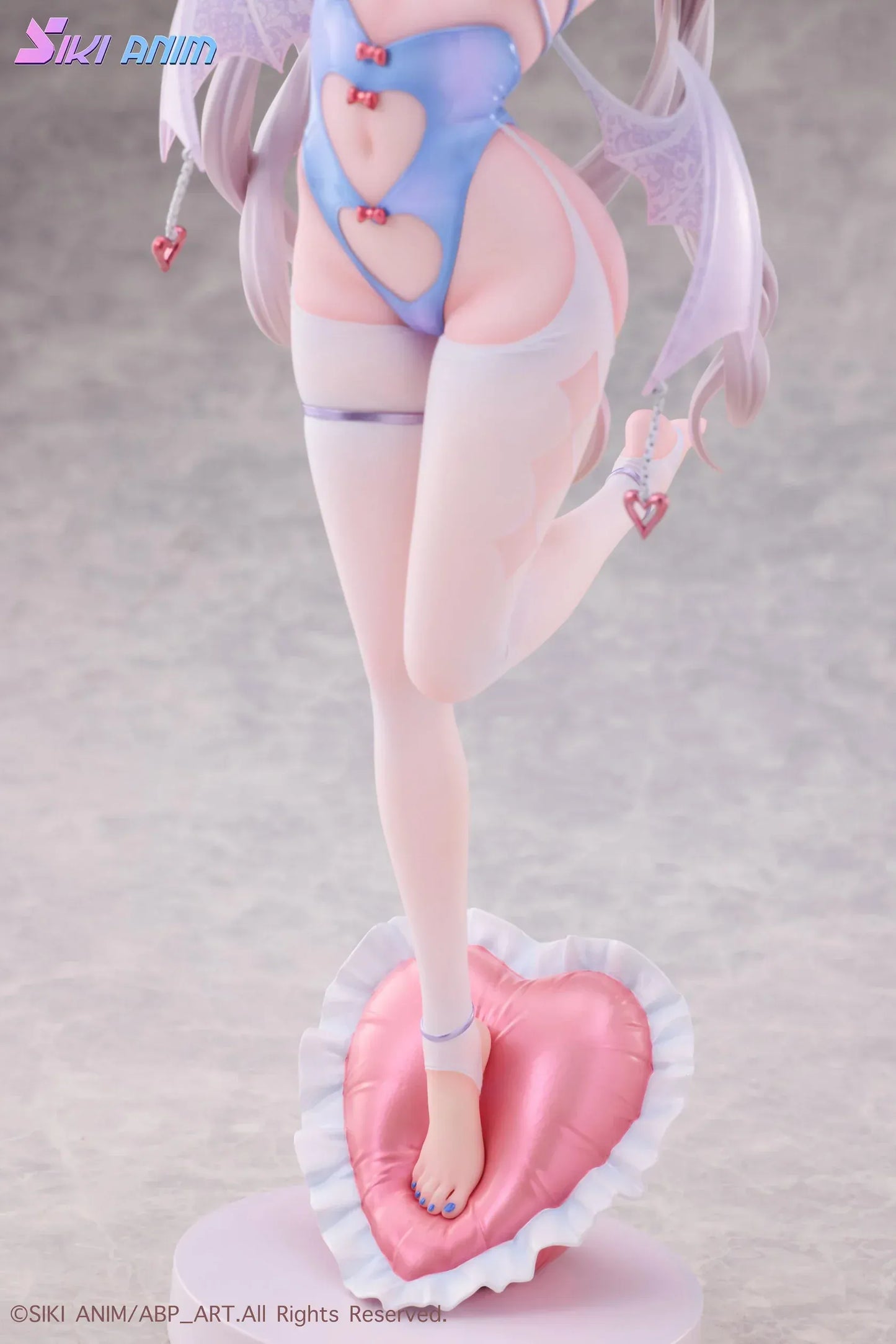 AbP_Art Illustration Sayume 1/6 scale figure with pastel blue outfit, small wings, long silver hair, and heart-shaped display base