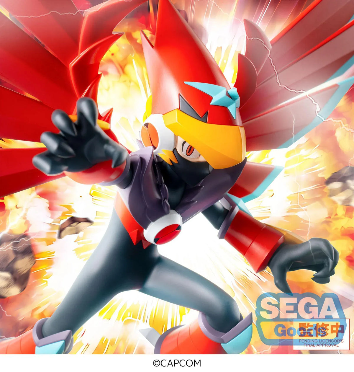 Mega Man Battle Network Luminasta Mega Man Falzar Beast Figure with red wings by SEGA