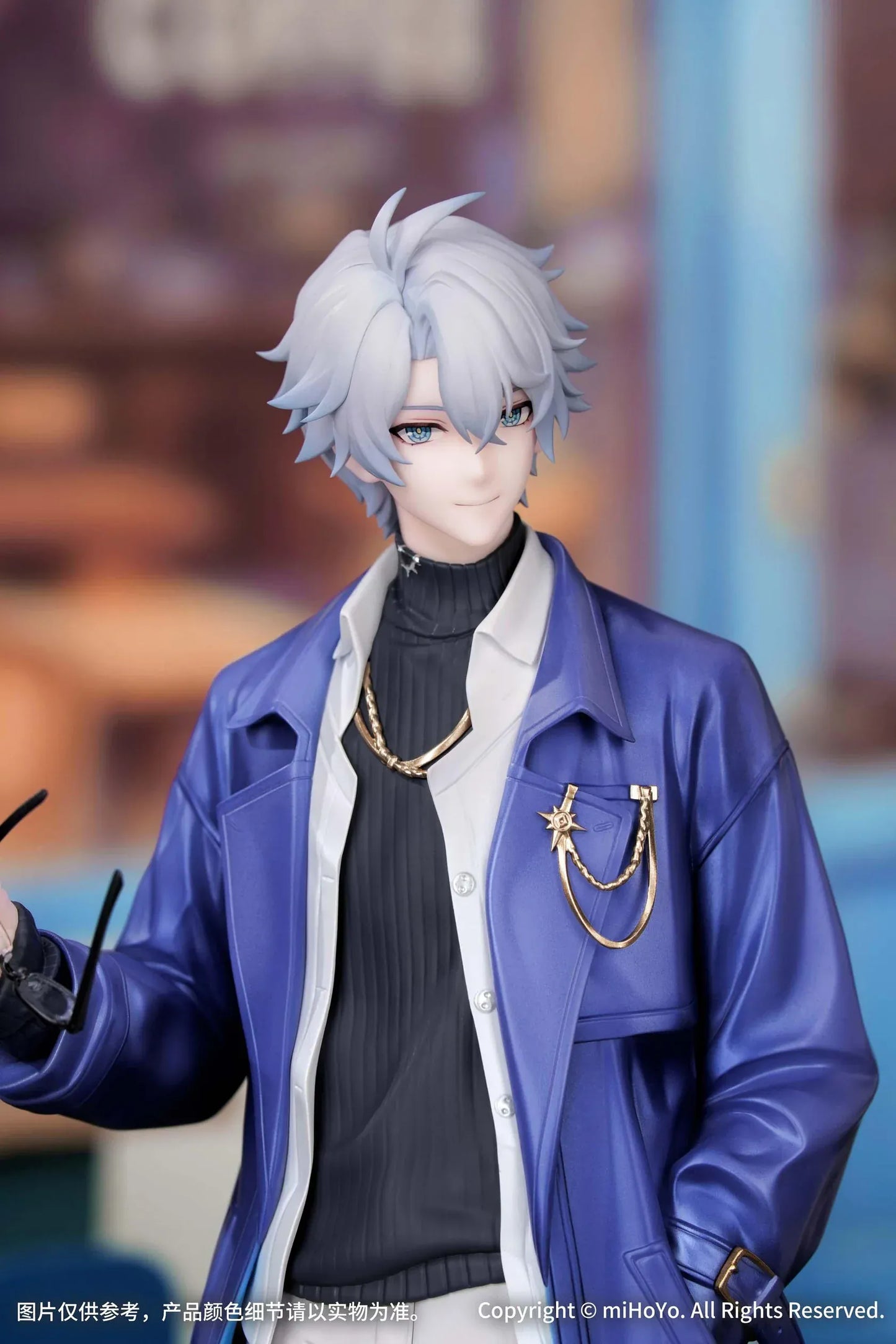 Gift+ Honkai Star Rail Phainon Express Travel Notes Ver. 1/8 Scale Figure wearing a blue long coat and holding glasses