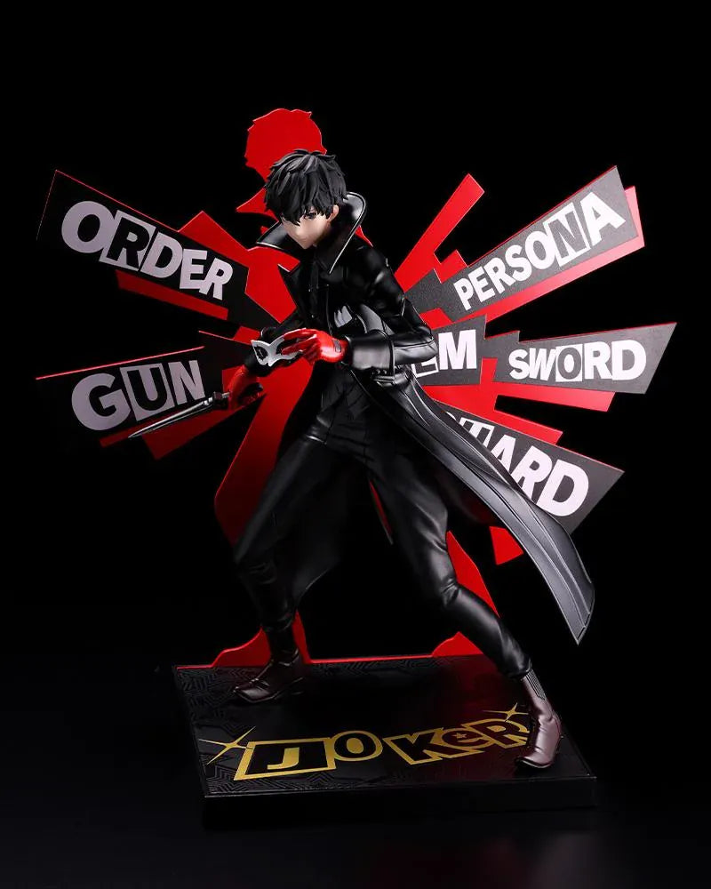 Persona 5 Royal Oshi Works Joker figure featuring Joker in his Phantom Thief outfit holding his signature dagger and mask on a themed display base