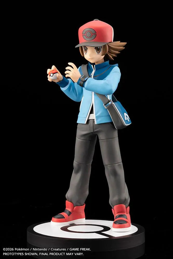 Pokemon ARTFX J Hilbert with Victini 1/8 scale figure featuring Hilbert holding a Poke Ball with Victini and flame effects