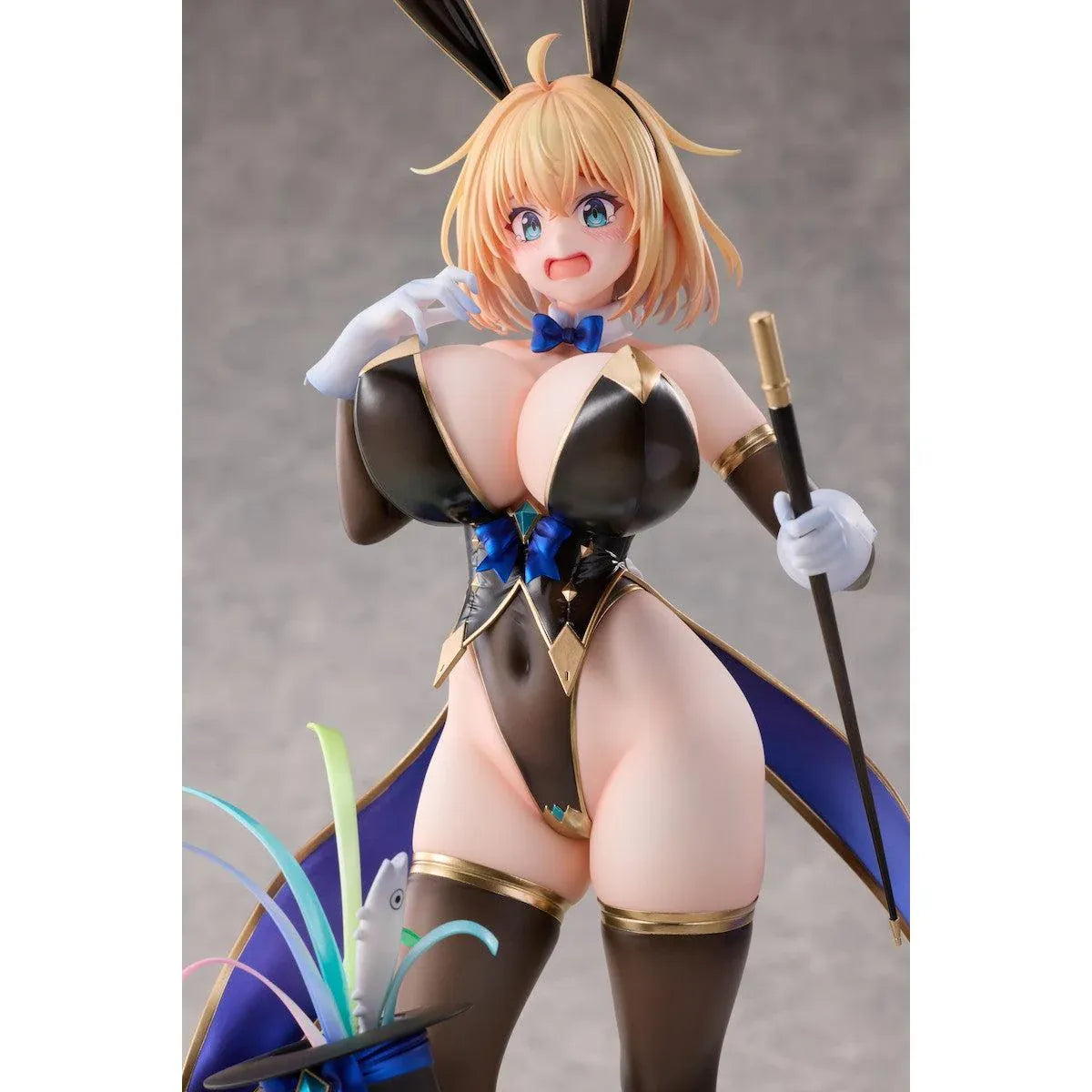 Nadare Takamine Illustration Sophia F. Shirring Magician Bunny Ver. 1/6 scale figure wearing a glossy black magician bunny outfit with a top hat and colorful ribbon effects