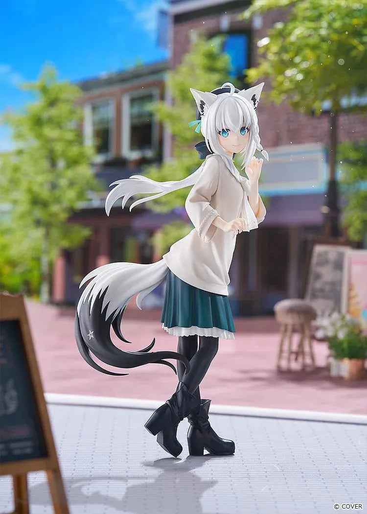hololive production G.S. Collection Shirakami Fubuki Date Style Casual Outfit Ver. 1/7 Scale Figure with white hair, fox ears, and flowing tail