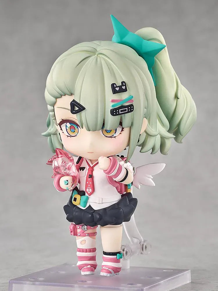 Zenless Zone Zero Nendoroid Sunna figure featuring mint-green hair, colorful accessories, and her signature launcher in an adorable chibi design