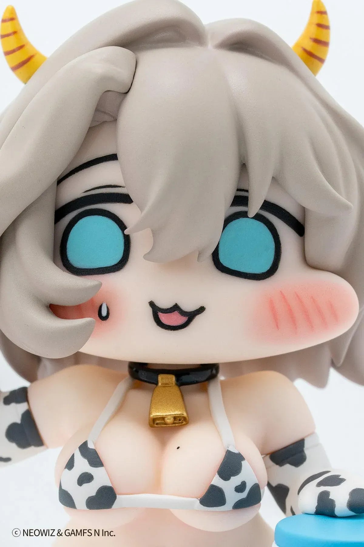 Milky Bikini Teresse-chan x illustration by JAZZ JACK Non Scale Figure featuring Teresse-chan in a cow-print bikini with horn details, floppy ears, and milk can accessory.