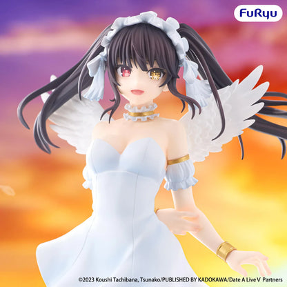 Date A Live V BiCute Pure Kurumi Tokisaki Figure wearing a white dress with wing details and twin-tail hairstyle