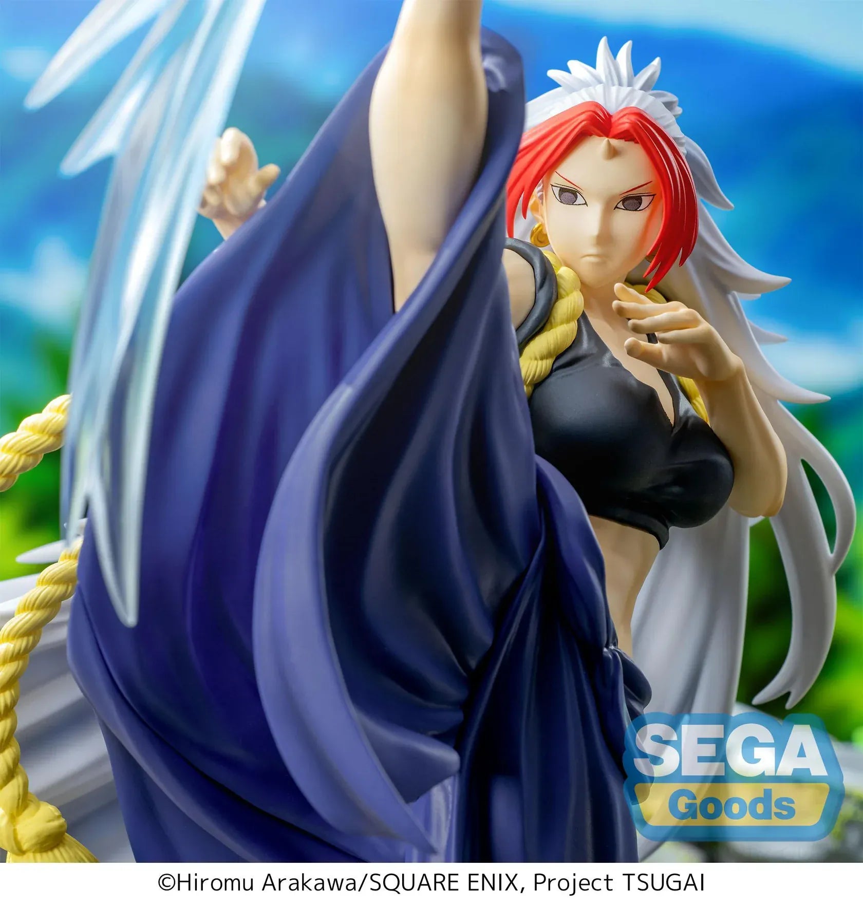 Daemons of the Shadow Realm Luminasta Left Figure performing a high kick with blue effect parts and flowing white hair