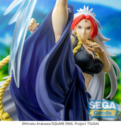 Daemons of the Shadow Realm Luminasta Left Figure performing a high kick with blue effect parts and flowing white hair