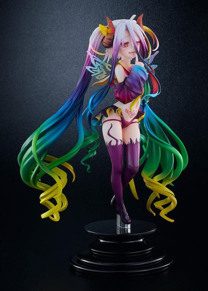 No Game No Life Black Shiro 1/7 Scale Figure with rainbow-gradient hair horn details and dark outfit