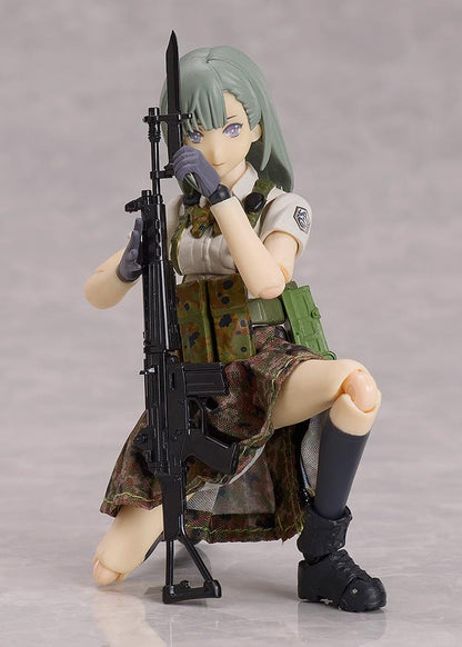 Little Armory figma Ena Toyosaki ver. 1.5 Figure wearing camouflage tactical gear and holding a detailed rifle