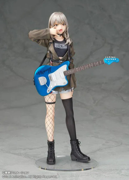Girls Band Cry Momoka Kawaragi 1/7 scale figure featuring Momoka holding her signature blue electric guitar in a stylish stage-inspired outfit