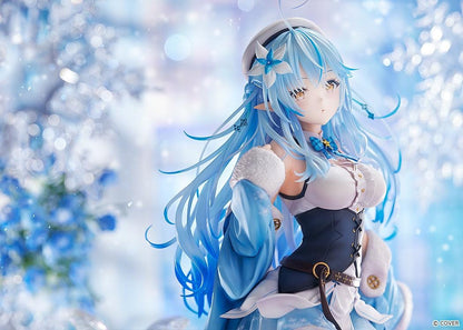 Hololive Yukihana Lamy 1/6 scale figure kneeling with long blue hair and winter themed outfit