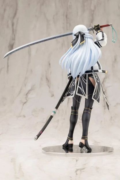 Trails through Daybreak Shizuna Rem Misurugi 1/8 scale figure with flowing pale blue hair, a white jacket, and a sword raised above her head.