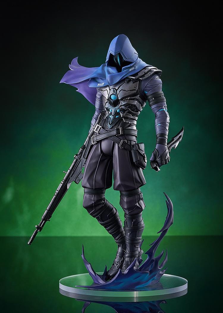 Omen Pop Up Parade SP Valorant figure with hooded armor and shadow effect base
