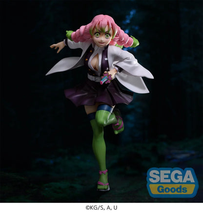 Demon Slayer Kimetsu no Yaiba FiGURiZMa Mitsuri Kanroji Figure Rerelease in dynamic pose with pink and green braided hair