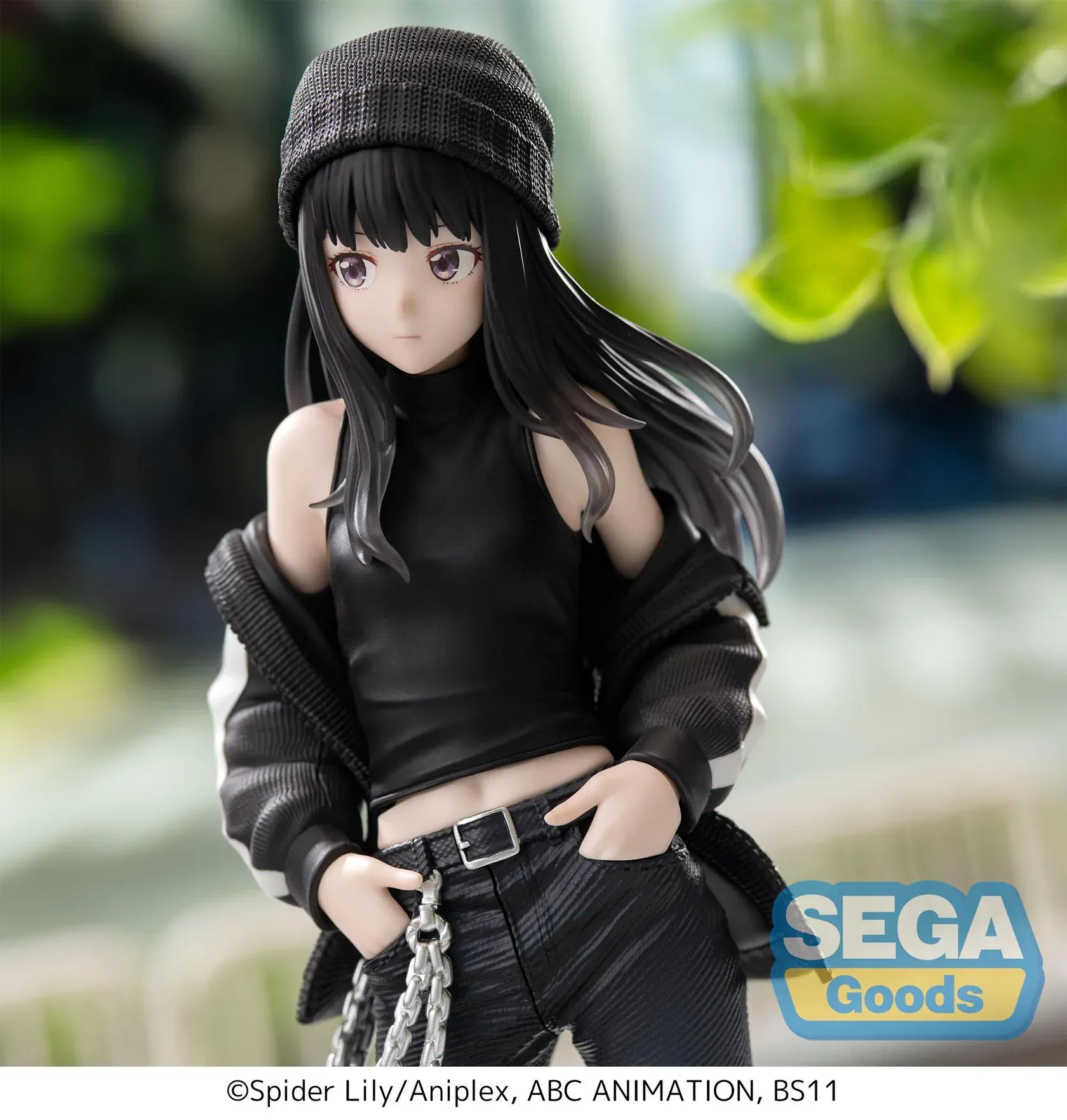 Lycoris Recoil High Premium Figure Takina Inoue Street Snap Figure wearing black streetwear with white sneakers