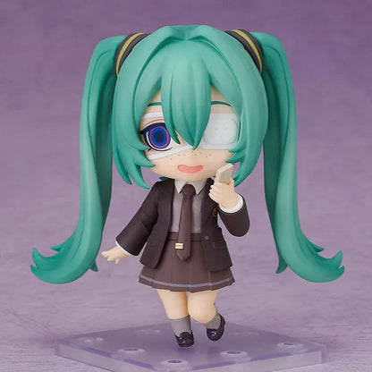Hatsune Miku Monitoring Ver. Nendoroid figure with teal twin tails, interchangeable face plates, and monitoring-themed accessories