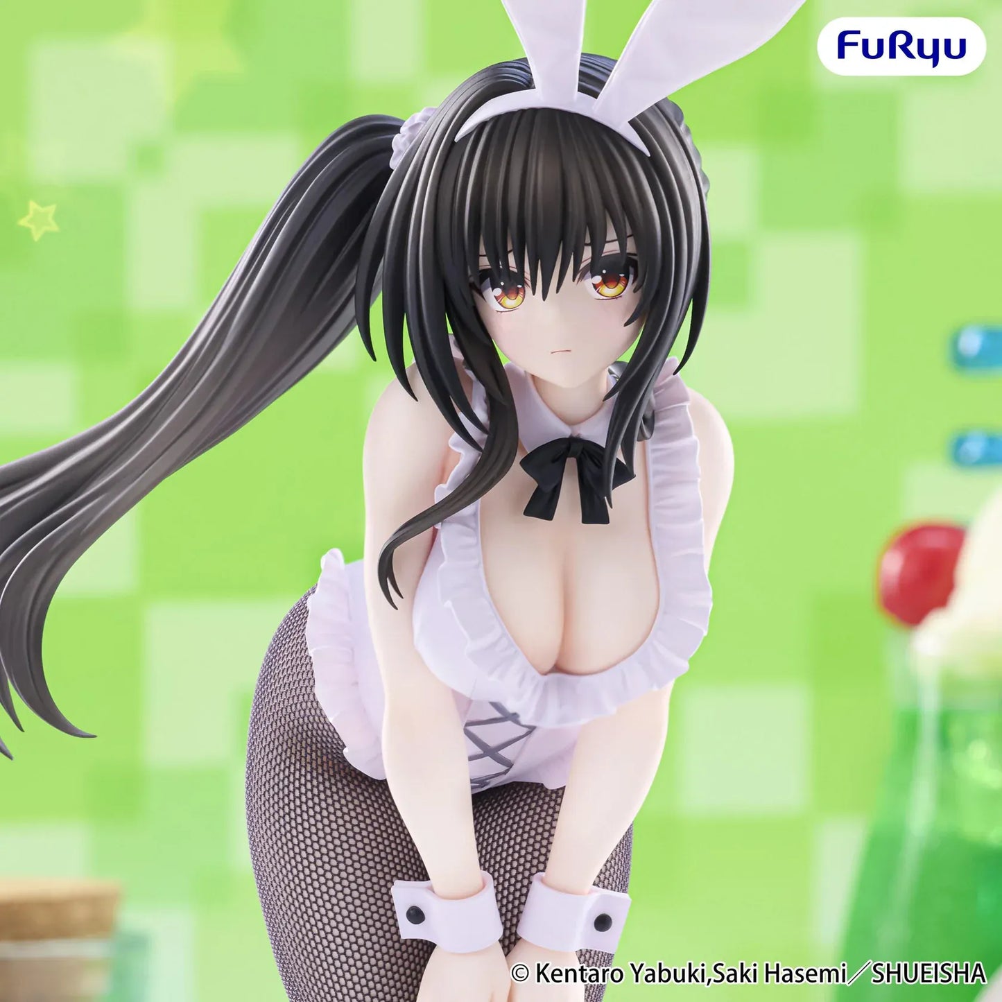 To Love-Ru Darkness BiCute Bunnies Yui Kotegawa Figure wearing a black and white bunny outfit with fishnet tights and white bunny ears