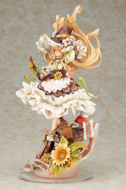 Touhou Project Marisa Kirisame 1/8 scale figure with flowing blonde hair, frilled witch dress, sunflowers, lantern, and detailed fantasy base.