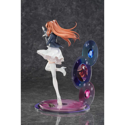 White Album 2 Setsuna Ogiso Reunion 1/6 Scale Figure with white performance outfit, microphone pose, music-disc backdrop, and pink display base