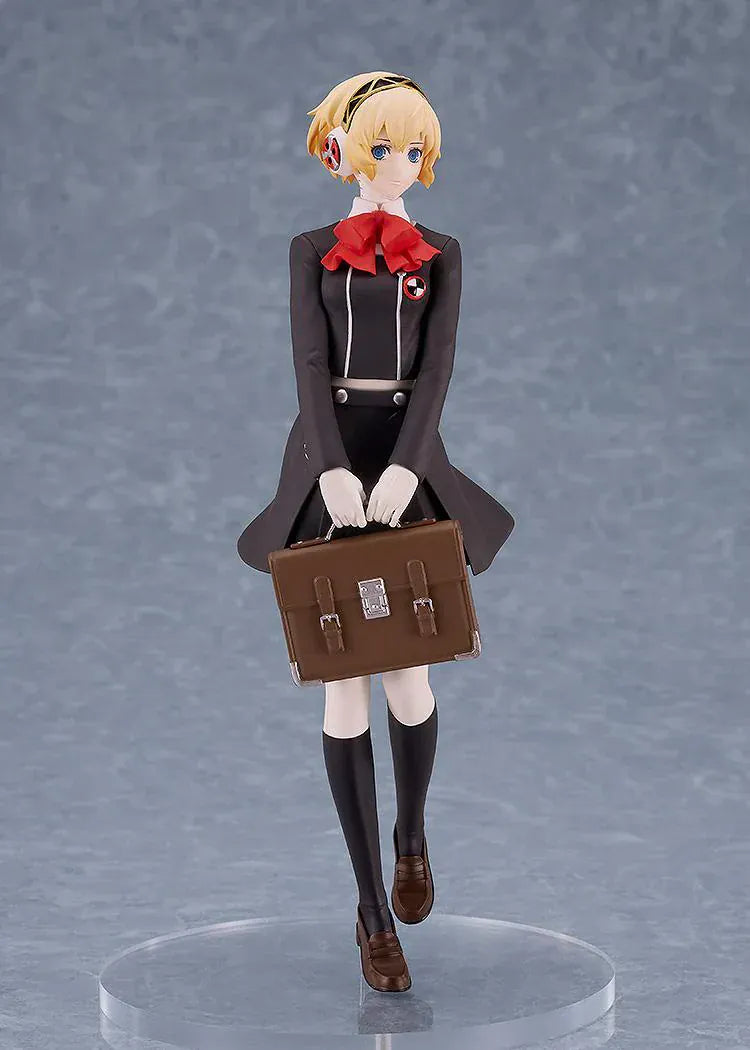 Persona 3 Reload POP UP PARADE Aigis School Uniform Ver. Figure holding briefcase in Gekkoukan uniform with red ribbon