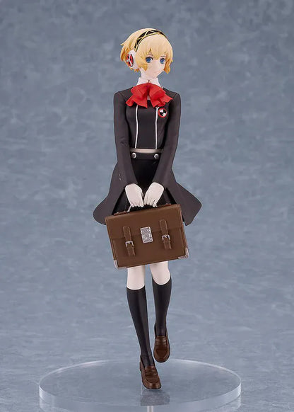 Persona 3 Reload POP UP PARADE Aigis School Uniform Ver. Figure holding briefcase in Gekkoukan uniform with red ribbon