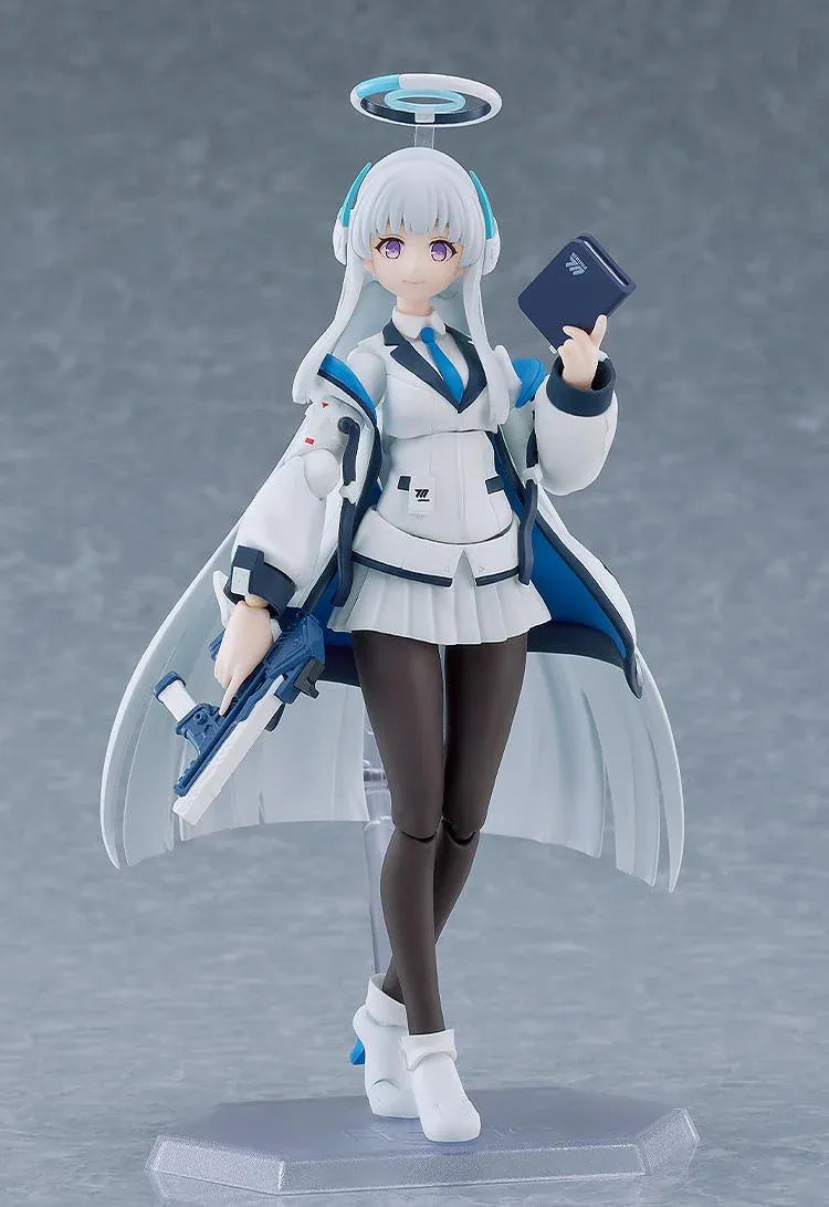 Blue Archive figma Noa Ushio action figure with halo, Millennium Science School uniform, weapon, and accessories